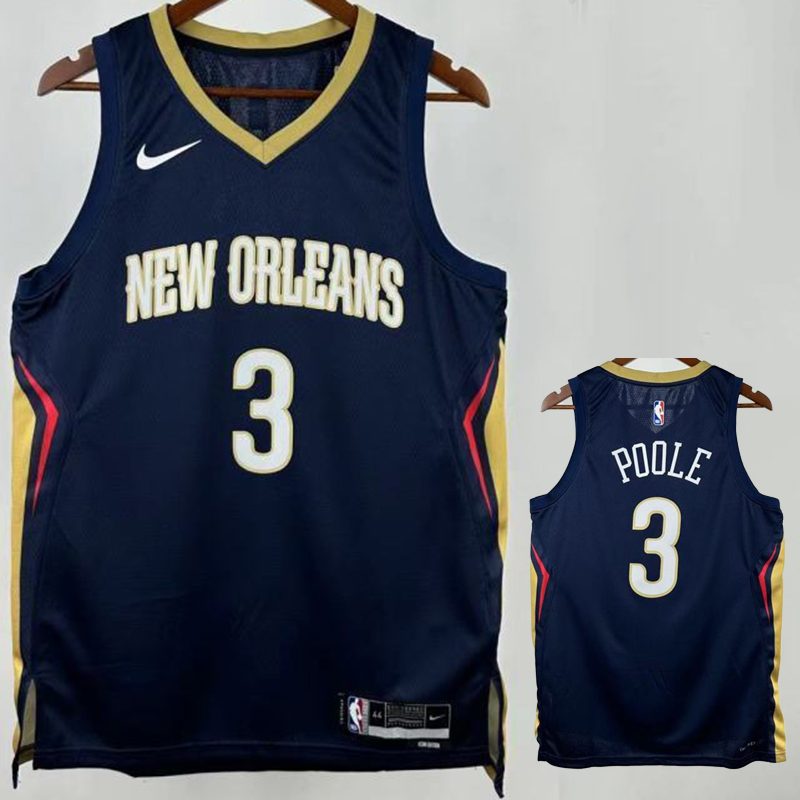 Camiseta NBA New Orleans Pelicans – POOLE #3 – azul oscuro · 2026 - vista 1