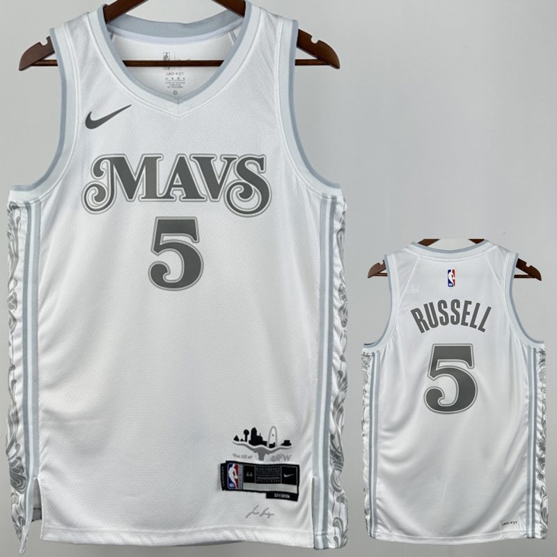 Camiseta NBA Dallas Mavericks – RUSSELL #5 – City Edition · blanca · 2025/26 - vista 1