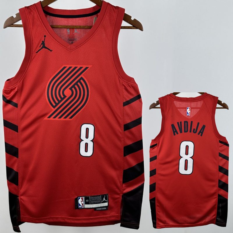 Camiseta NBA Portland Trail Blazers – AVDIJA #8 – roja - vista 1