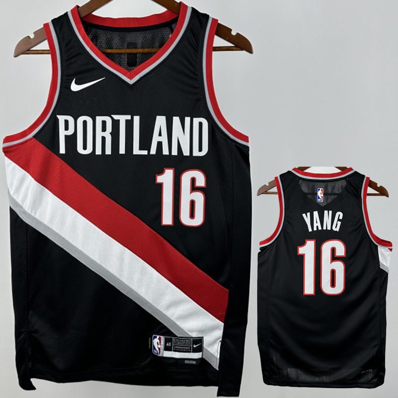Camiseta NBA Portland Trail Blazers – YANG #16 – City Edition · negra - vista 1