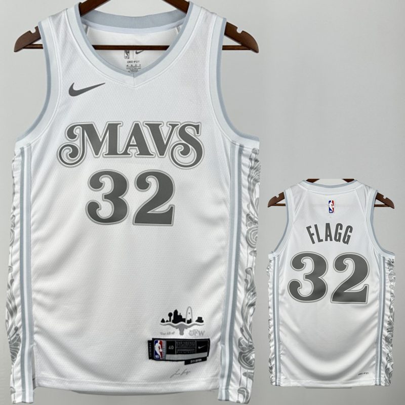 Camiseta NBA Dallas Mavericks – FLAGG #32 – City Edition · blanca - vista 1