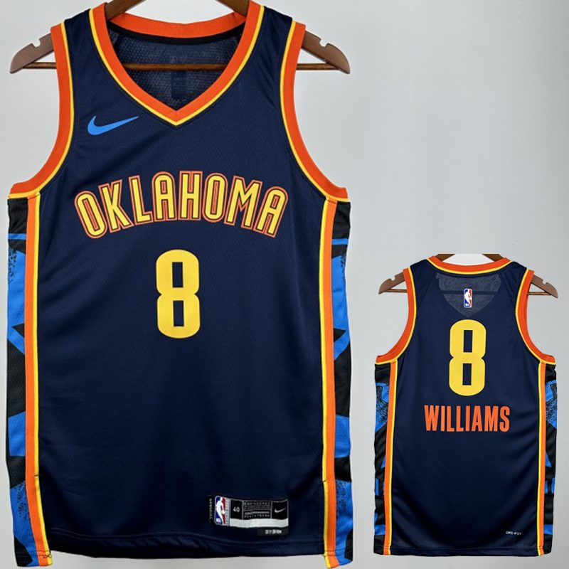 Camiseta NBA Oklahoma City Thunder – WILLIANS #8 – City Edition · azul zafiro · 2025/26 - vista 1