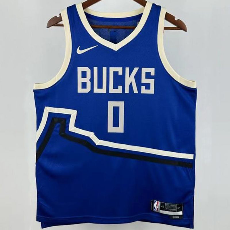 Camiseta NBA Milwaukee Bucks – LILLARD #0 – City Edition · azul · 2025/26 - vista 1