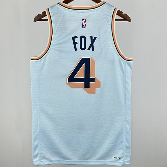 Camiseta NBA San Antonio Spurs – FOX #4 – City Edition · azul claro · 2025 - vista 2