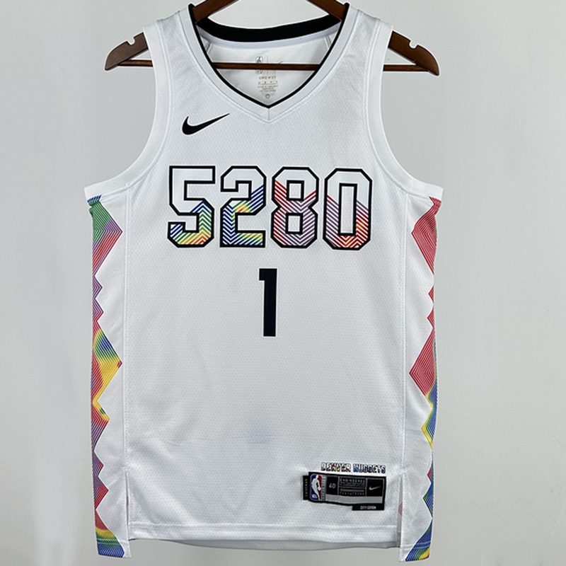 Camiseta NBA Denver Nuggets – JR. #1 – City Edition · blanca · 2025 - vista 1