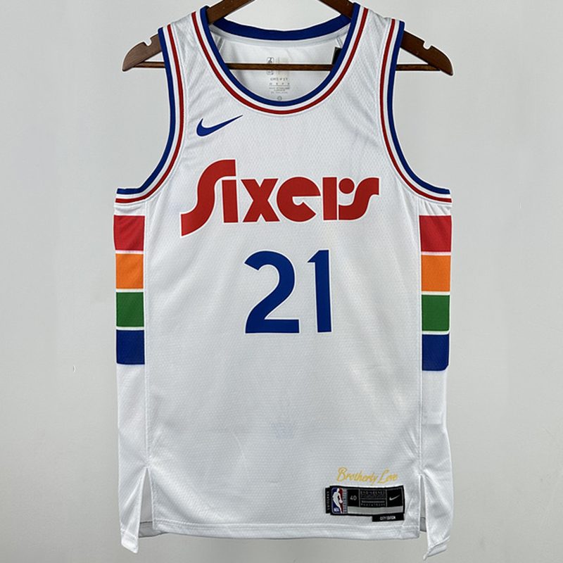 Camiseta NBA Philadelphia 76ers – EMBIID #21 – City Edition · blanca · 2025 - vista 1