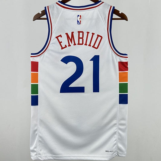 Camiseta NBA Philadelphia 76ers – EMBIID #21 – City Edition · blanca · 2025 - vista 2