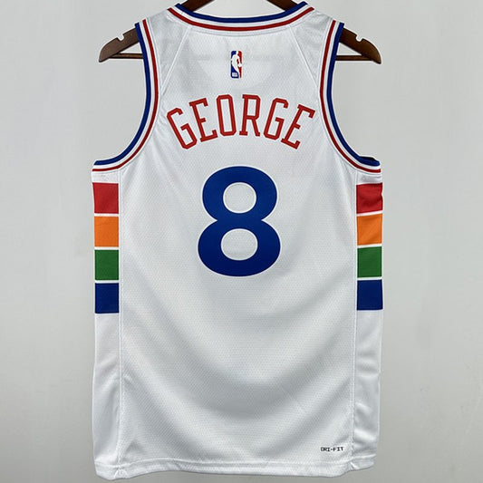 Camiseta NBA Philadelphia 76ers – GEORGEG #8 – City Edition · blanca · 2025 - vista 2