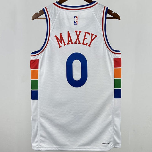 Camiseta NBA Philadelphia 76ers – MAXEY #0 – City Edition · blanca · 2025 - vista 2