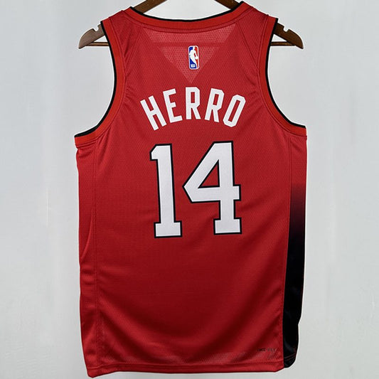 Camiseta NBA Miami Heat – HERRO #14 – City Edition · roja · 2025 - vista 2