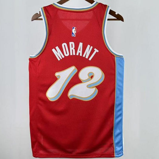 Camiseta NBA Memphis Grizzlies – MORANT #12 – City Edition · roja · 2025 - vista 2