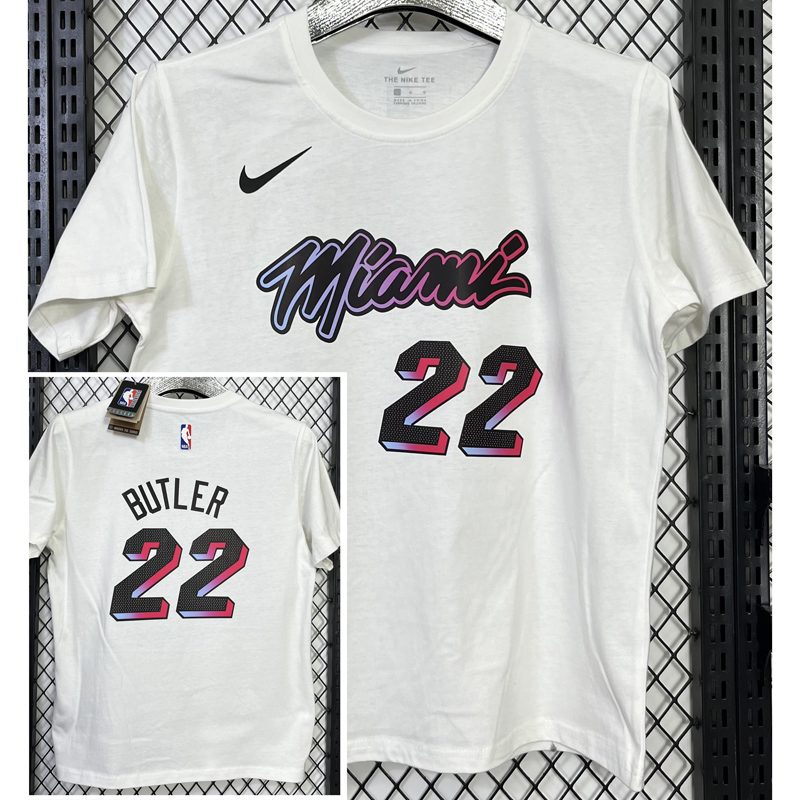 Camiseta casual NBA Miami Heat – BUTLER #22 – blanca · 2025 - vista 1