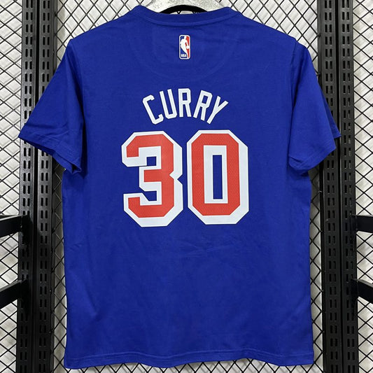Camiseta casual NBA Golden State Warriors – CURRY #30 – azul · 2025 - vista 2