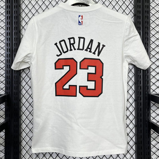 Camiseta casual NBA Chicago Bulls – JORDAN #23 – blanca · 2025 - vista 2