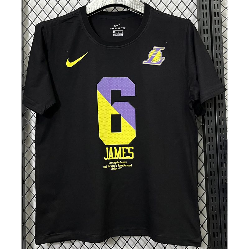 Camiseta casual NBA Los Angeles Lakers – JAMES #6 – negra · 2025 - vista 1