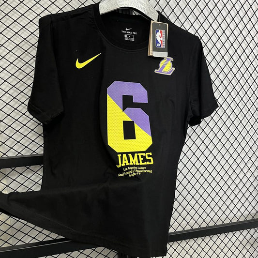 Camiseta casual NBA Los Angeles Lakers – JAMES #6 – negra · 2025 - vista 2