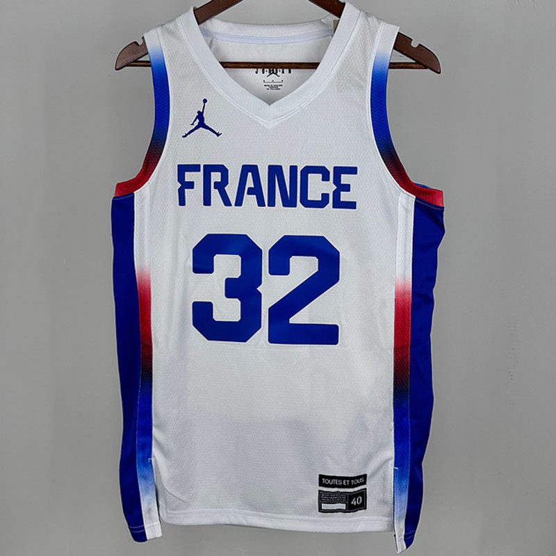 Camiseta NBA Selecciones y Juegos Olímpicos – WEMBANYAMA #32 – blanca · 2024 - vista 1