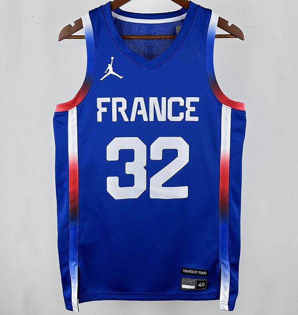 Camiseta NBA Selecciones y Juegos Olímpicos – WEMBANYAMA #32 – azul zafiro · 2024 - vista 1