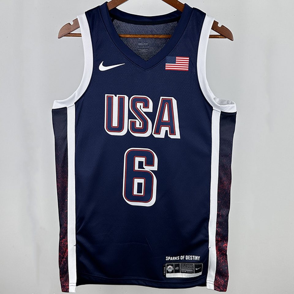 Camiseta NBA Selecciones y Juegos Olímpicos – JAMES #6 – azul zafiro · 2025 - vista 1