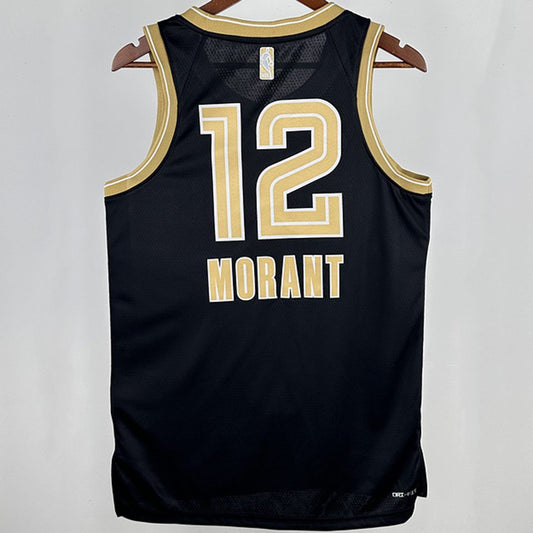 Camiseta NBA Dallas Mavericks – MORANT #12 – Honor Edition · negra · 2025 - vista 2