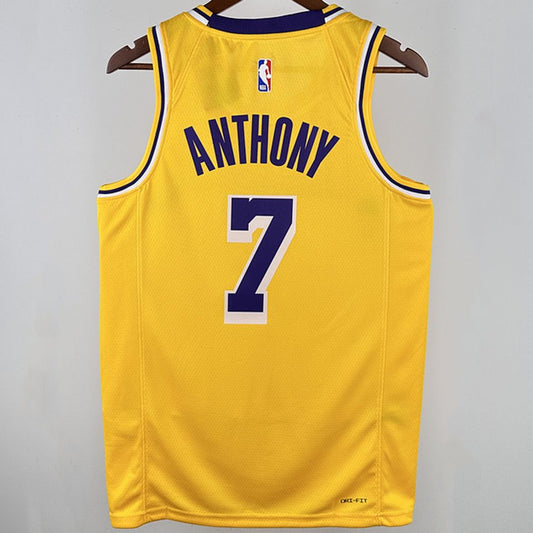 Camiseta NBA Los Angeles Lakers – ANTHONY #7 – amarilla · 2025 - vista 2