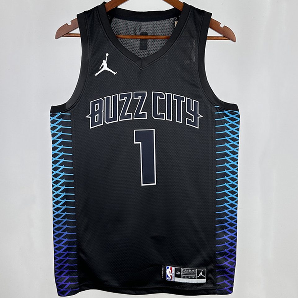 Camiseta NBA Charlotte Hornets – BALL #1 – City Edition · negra · 2018 - vista 1