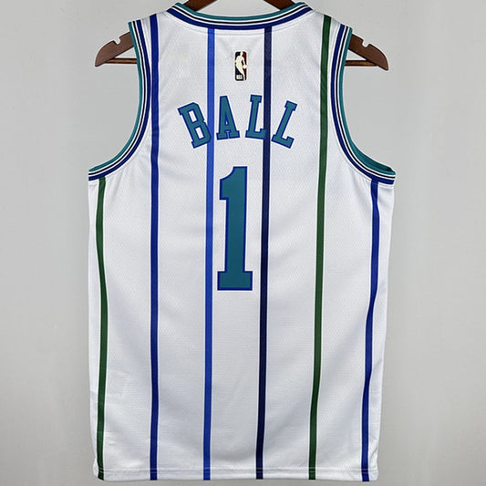 Camiseta NBA retro Charlotte Hornets – BALL #1 – Retro · blanca · 2020 - vista 2
