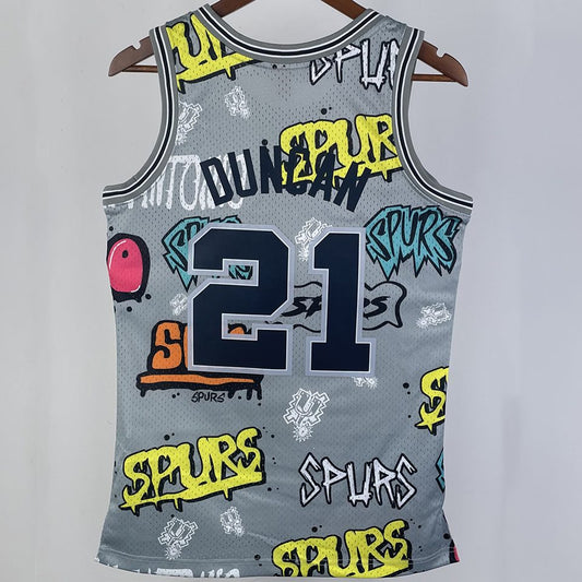 Camiseta NBA retro San Antonio Spurs – DUNCAN #21 – Retro · gris · 1998/99 - vista 2