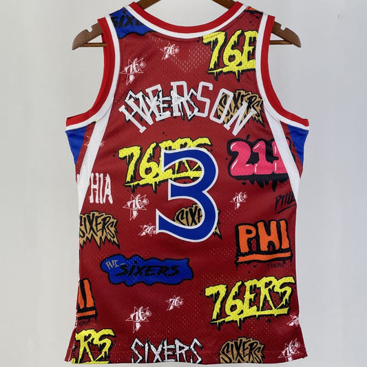 Camiseta NBA retro Philadelphia 76ers – IVERSON #3 – Retro · roja · 1996/97 - vista 2