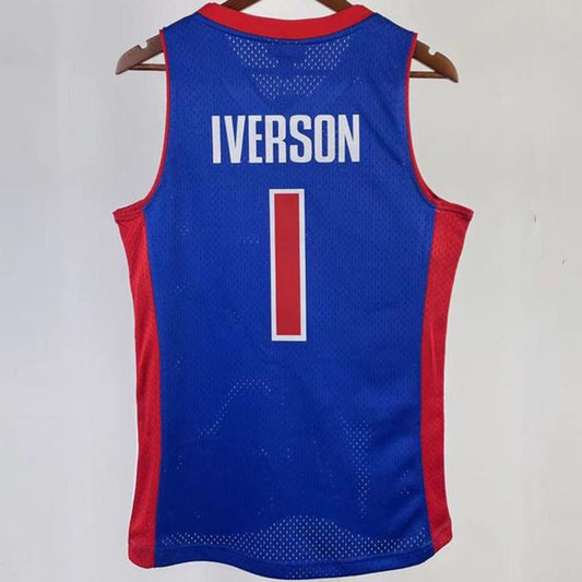 Camiseta NBA retro Detroit Pistons – IVERSON #1 – Retro · azul · 2008/09 - vista 2