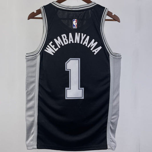 Camiseta NBA San Antonio Spurs – WEMBANYAMA #1 – negra · 2023/24 - vista 2