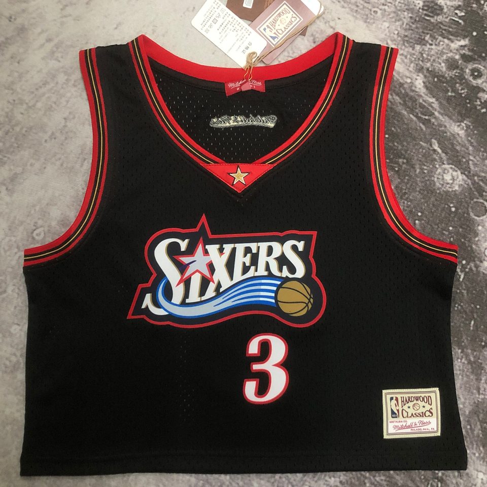 Camiseta NBA mujer Philadelphia 76ers – IVERSON #3 – Retro · negra - vista 1