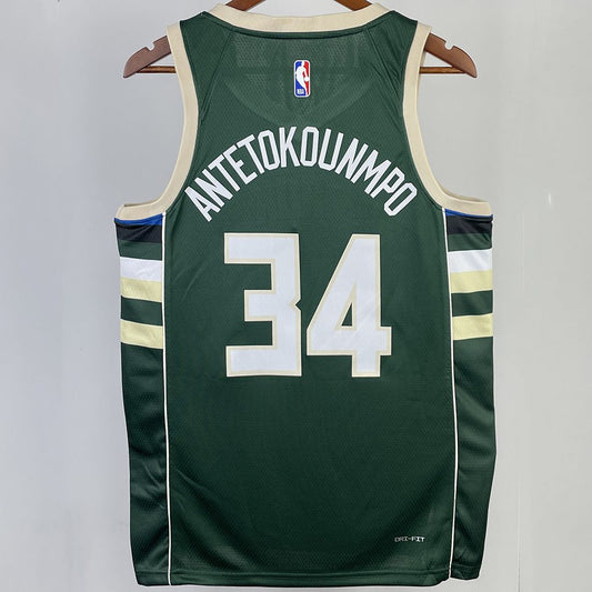 Camiseta NBA Milwaukee Bucks – ANTETOKOUNMPOL #34 – verde · 2023/24 - vista 2