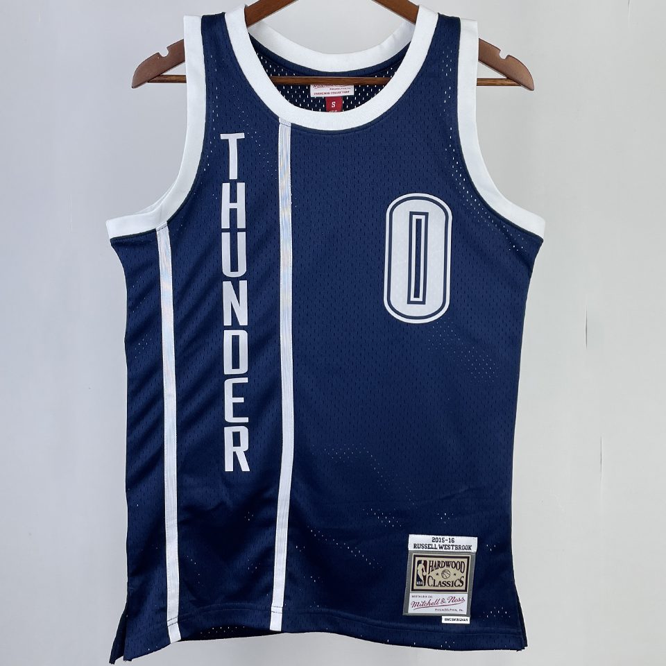 Camiseta NBA retro Oklahoma City Thunder – WESTBROOK #0 – Retro · azul oscuro · 2015/16 - vista 1
