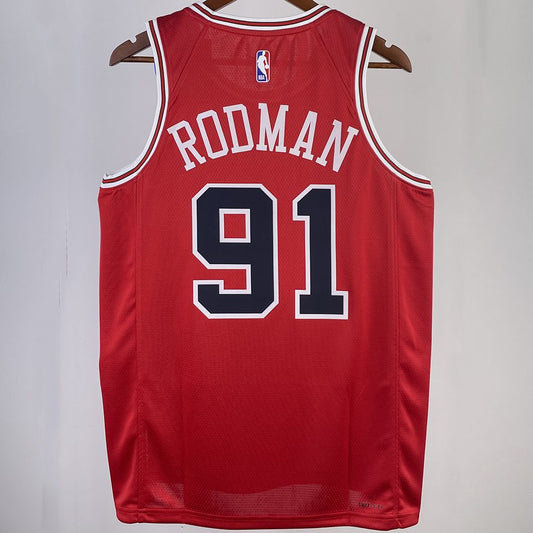 Camiseta NBA Chicago Bulls – RODMAN #91 – roja · 2023/24 - vista 2