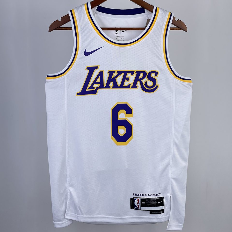 Camiseta NBA Los Angeles Lakers – JAMES #6 – blanca · 2023/24 - vista 1