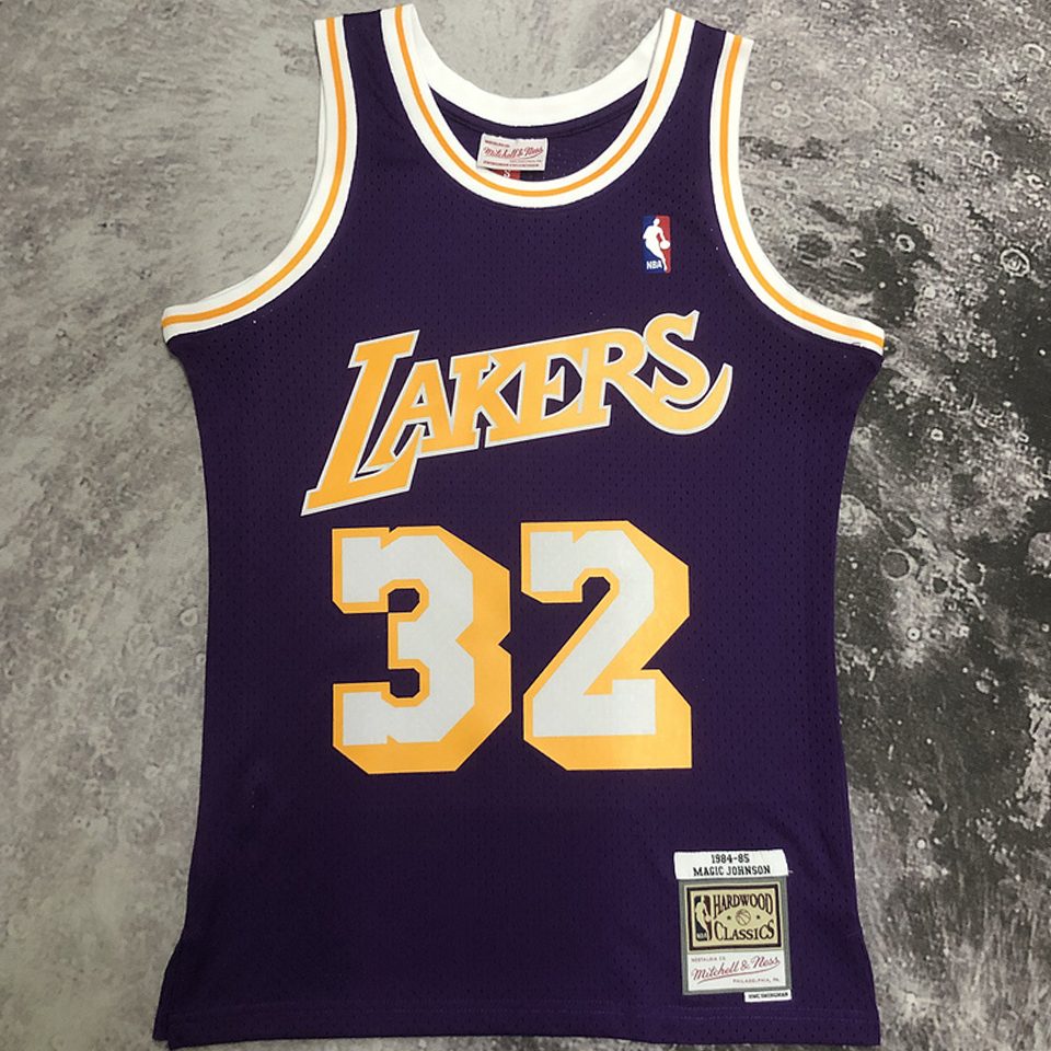 Camiseta NBA retro Los Angeles Lakers – JOHNSON #32 – Retro · morada · 1984/85 - vista 1