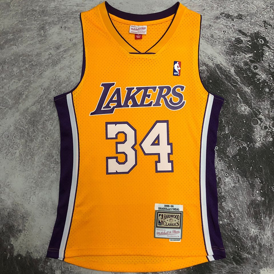 Camiseta NBA retro Los Angeles Lakers – ONEAL #34 – Retro · amarilla · 1999/00 - vista 1