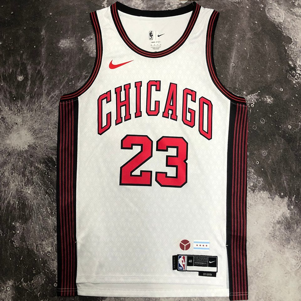 Camiseta NBA Chicago Bulls – JORDAN #23 – City Edition · blanca - vista 1