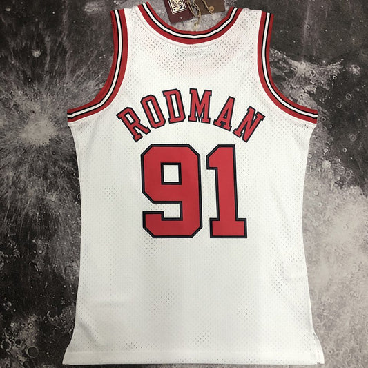 Camiseta NBA retro Chicago Bulls – RODMAN #91 – Retro · blanca · 1997/98 - vista 2