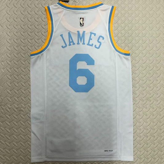Camiseta NBA retro Los Angeles Lakers – JAMES #6 – Retro · blanca · 2022/23 - vista 2