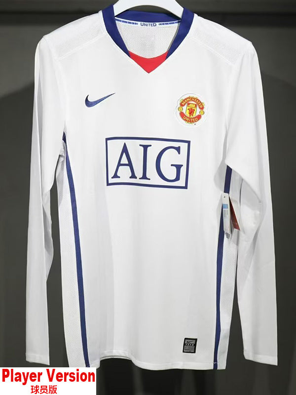 Manchester United Visitante Versión Jugador Retro 2008 Manga larga