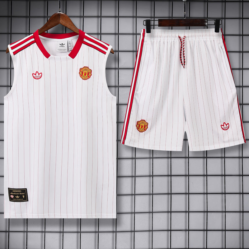 Manchester United 25/26 Pantalon / Shorts White red Tank top and