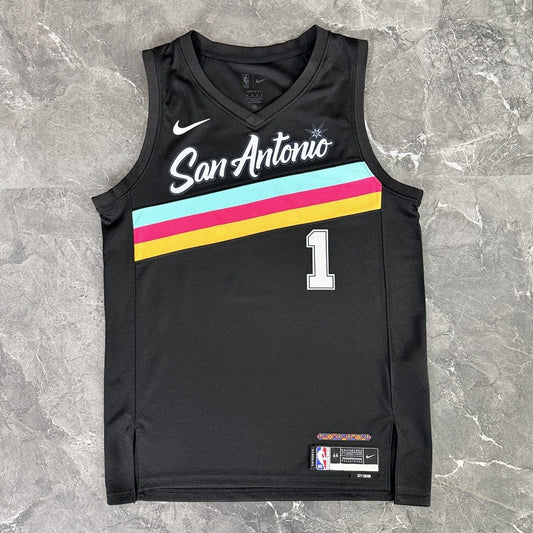 Camiseta NBA San Antonio Spurs – WEMBANYAMA #1 – City Edition · negra · 2026/27 - vista 1