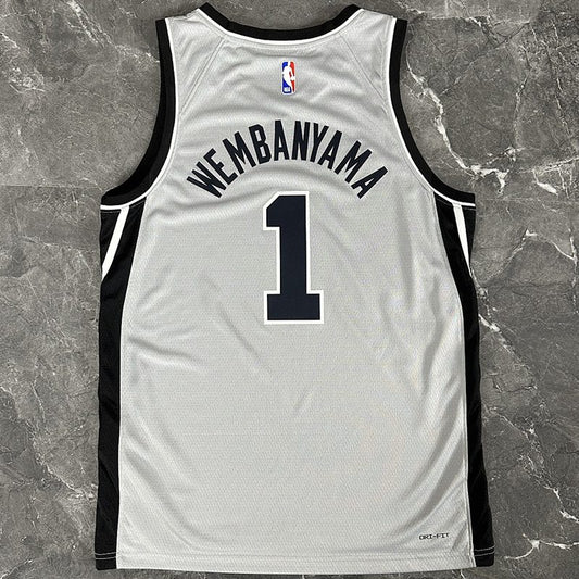 Camiseta NBA San Antonio Spurs – WEMBANYAMA #1 – gris · 2026 - vista 2