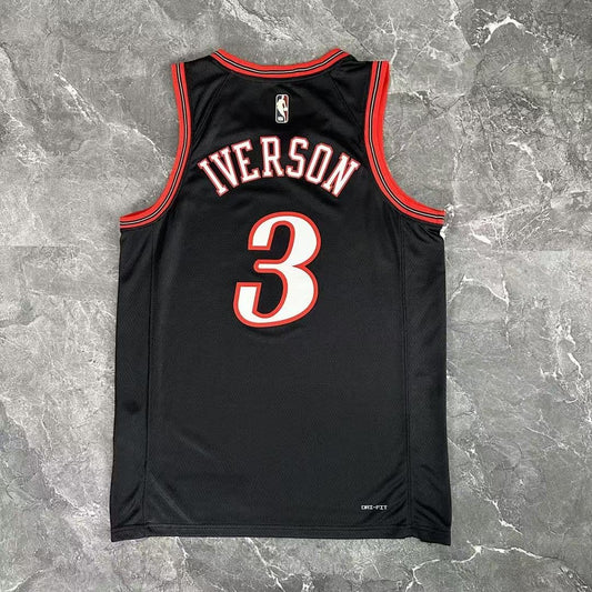 Camiseta NBA retro Philadelphia 76ers – IVERSON #3 – Retro · negra · 2026 - vista 2