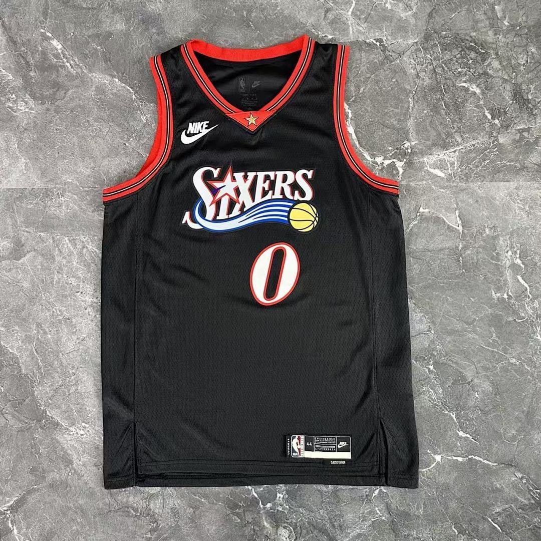 Camiseta NBA retro Philadelphia 76ers – MAXEY #0 – City Edition · negra · 2026 - vista 1