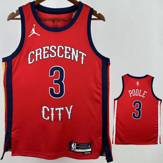 Camiseta NBA New Orleans Pelicans – POOLE #3 – roja · 2026 - vista 1