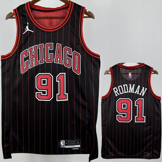 Camiseta NBA Chicago Bulls – RODMAN #91 – negra · 2025/26 - vista 1