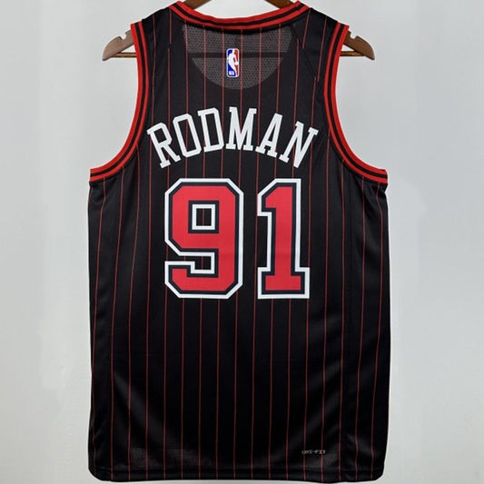 Camiseta NBA Chicago Bulls – RODMAN #91 – negra · 2025/26 - vista 2